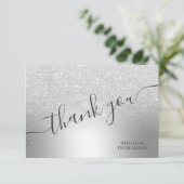 Silver glitter ombre metallic folie bedankt (Staand voorkant)