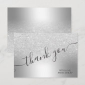 Silver glitter ombre metallic folie bedankt (Voorkant / Achterkant)