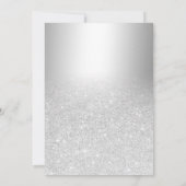 Silver glitter ombre metallic folie bruiloft kaart (Achterkant)