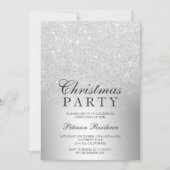 Silver glitter ombre metallic folie Kerstmis Kaart (Voorkant)