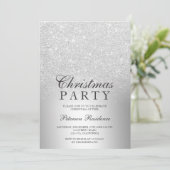 Silver glitter ombre metallic folie Kerstmis Kaart (Staand voorkant)