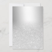 Silver glitter ombre metallic foto afstuderen kaart (Achterkant)