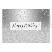 Silver glitter ombre metallic sparkles confetti (Voorkant Horizontaal)