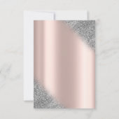 Silver Glitter Ombre Roos Gold Rehearsal Dinner Kaart (Achterkant)