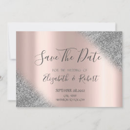 Silver Glitter Ombre Roos Gold sparen de datum Save The Date