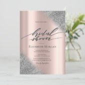 Silver Glitter Ombre Roos Gold Vrijgezellenfeest Kaart (Staand voorkant)