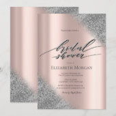 Silver Glitter Ombre Roos Gold Vrijgezellenfeest Kaart (Voorkant / Achterkant)