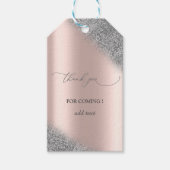Silver Glitter Ombre Roos Gold Wedding Cadeaulabel (Voorkant)
