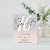 SIlver glitter ombre roze fotobudget Sweet 16 (Staand voorkant)