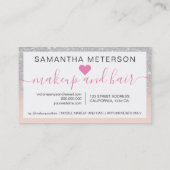 Silver glitter ombre script makeup roze10 klantenkaartje (Achterkant)