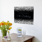 Silver Glitter op Black 50th Birthday Welcome Folie Afdrukken (Laag (Keuken))