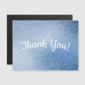 Silver glitter op blauw Dank u Magnetische Kaart (Voorkant / Achterkant)