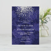 Silver Glitter op Royal Blue Rozen Kaart (Staand voorkant)