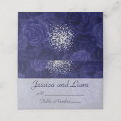 Silver Glitter op Royal Blue Rozen Plaatskaartje (Buitenkant ongevouwen)
