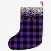 Silver Glitter Paars en Black Buffalo Pset Kleine Kerstsok (Achterkant)