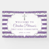 Silver Glitter Paars First Heilige Communauteit We Spandoek (Horizontaal)