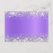 Silver Glitter Paars Lavender Weddenschap Details Informatiekaartje (Achterkant)