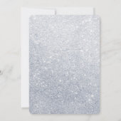 Silver Glitter & Paarse Chevron Baby shower Uitnod Kaart (Achterkant)