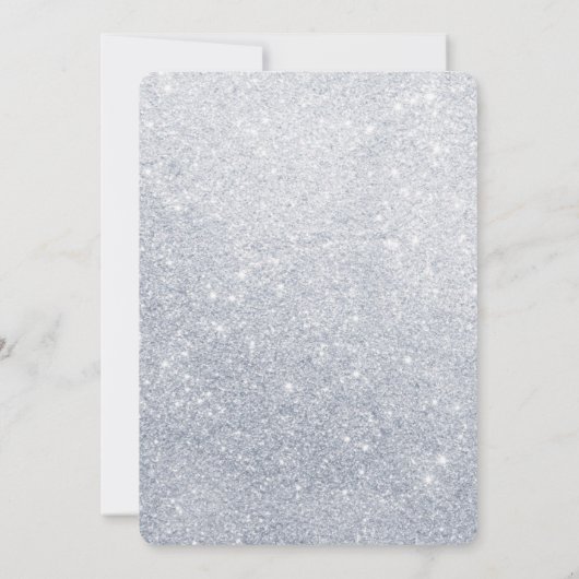 Silver Glitter & Paarse Chevron Baby shower Uitnod Kaart (Achterkant)