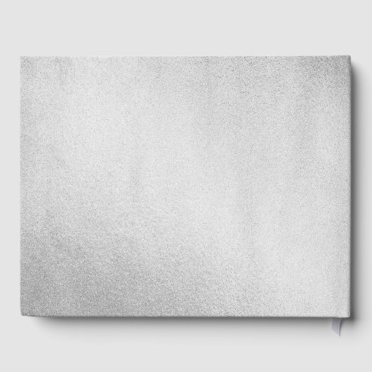 Silver Glitter Paarse Floral 90th Birthday Party Gastenboek (Achterkant)