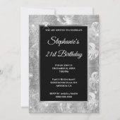 Silver Glitter Palm en Monstera Leaves Birthday Kaart (Voorkant)