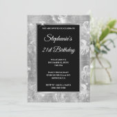 Silver Glitter Palm en Monstera Leaves Birthday Kaart (Staand voorkant)