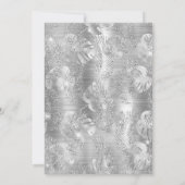 Silver Glitter Palm en Monstera Leaves Birthday Kaart (Achterkant)