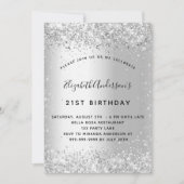 Silver glitter-partij elegante glamoureuze verjaar kaart (Voorkant)