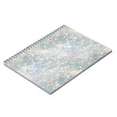 Silver Glitter Party Blauw Wit Bokeh Verjaardag Notitieboek (Linkerzijde)