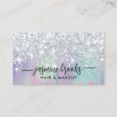 Silver Glitter Pastel Paarse Blauwgroen Gradient E Visitekaartje