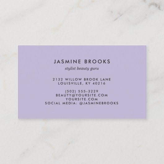 Silver Glitter Pastelgradiënt Elegant Visitekaartje (Achterkant)