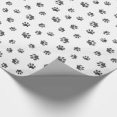 Silver Glitter Paw Printerpatroon Cadeaupapier (Hoek)