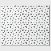 Silver Glitter Paw Printerpatroon Cadeaupapier (Vlak)