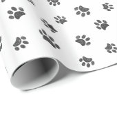 Silver Glitter Paw Printerpatroon Cadeaupapier (Rol Hoek)