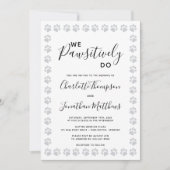 Silver Glitter Paw Prints Weddenschap Kaart (Voorkant)