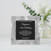 Silver Glitter Peacock Feather Glam Birthday Kaart (Staand voorkant)