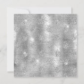 Silver Glitter Peacock Feather Glam Birthday Kaart (Achterkant)