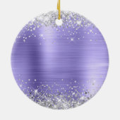 Silver Glitter Periwinkle Folie 60th Birthday Keramisch Ornament (Achterkant)