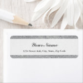 Silver Glitter Persoonlijk terugkeeradres Etiket (Insitu)