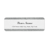 Silver Glitter Persoonlijk terugkeeradres Etiket (Voorkant)
