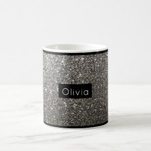 Silver Glitter Persoonlijke naam Koffiemok