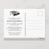 Silver Glitter Pet Foto Afstuderen Aankondiging Briefkaart (Achterkant)