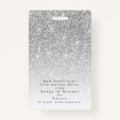 Silver Glitter Photo Makeup Hair Salon Badge (Achterkant)