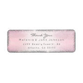 Silver Glitter Pink bedankt RSVP Delicate Etiket (Voorkant)