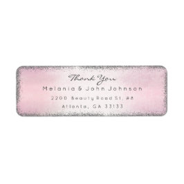 Silver Glitter Pink bedankt RSVP Delicate Etiket