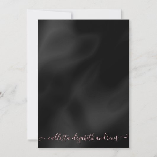 Silver Glitter Pink Black Masquerade Verjaardag Kaart (Achterkant)