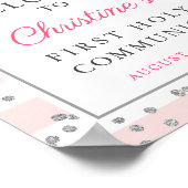 Silver Glitter Pink First Community Welcome Sign Poster (Hoek)