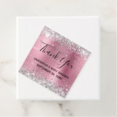 Silver Glitter Pink Folie Baby shower Hartelijk da Bedankjes Labels (In situ)