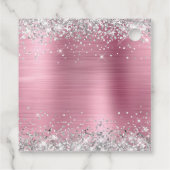 Silver Glitter Pink Folie Baby shower Hartelijk da Bedankjes Labels (Achterkant)