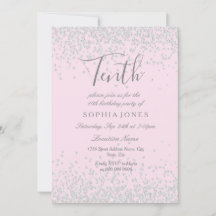 Silver Glitter Pink Girls 10e verjaardag